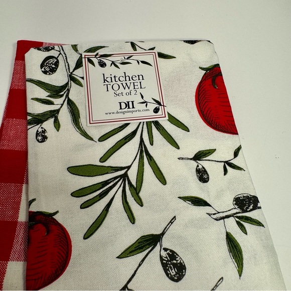 NWT. DII Italiano Dishtowel kitchen tow Set of 2 and set of 1 black towel. - Picture 5 of 13